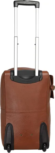 Vista 2 de Bolso de lona de cuero para hombres y mujeres tamaño cabina (marrón), Beige Bronceado, Equipaje