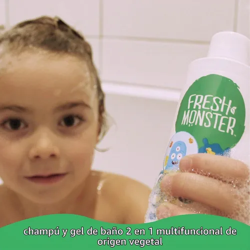 Vista 3 de Fresh Monster Kids Champú y Lavado de Cuerpo, Ocean Splash (múltiples tamaños), Paquete de 1