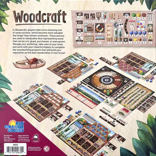 Vista 2 de Rio Grande Games Woodcraft, juego de mesa de gestión, edades de 14 años en adelante, 1-4 jugadores, 45-90 minutos de tiempo de juego