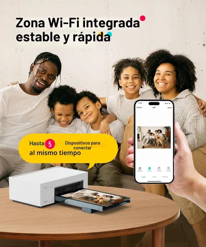 Vista 3 de Liene White M200 - Impresora fotográfica de 4 x 6 pulgadas, edición de batería, impresora de fotos inalámbrica para iPhone Android, impresión por