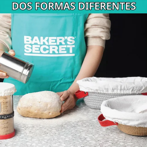 Vista 7 de Baker's Secret Juego de cestas de pan Banneton de cuerda de algodón, 2 cestas ovaladas para pan con forros y cubiertas para hornear pan artesanal