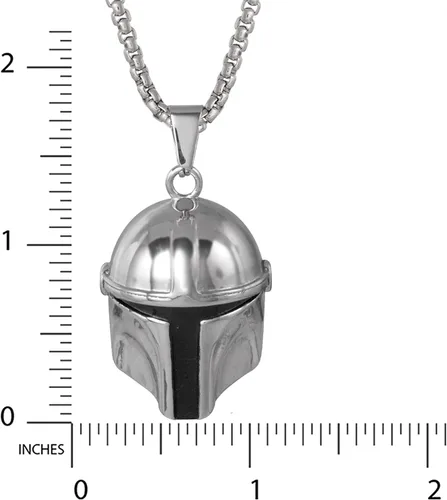 Vista 4 de Star Wars Stainless Steel Necklaces for Men, Character Pendant Designs, 22" Box Chain