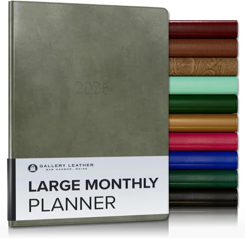 Vista 114 de Gallery Leather Agenda mensual grande 2026-2027 Acadia Navy Acadia Marina