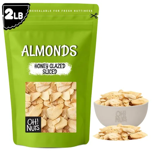 Vista 13 de Oh! Nuts - Almendras crudas en rodajas de 1.5 libras, sin sal, calidad premium Raw almonds sliced - Blanched almond slivers, unsalted almonds