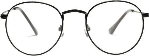 Vista 2 de Pro Acme Marco clásico redondo de metal transparente para lentes unisex (negro)