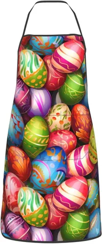 Vista 10 de Delantal impermeable floral arcoíris con bolsillos grandes para regalo de cocina