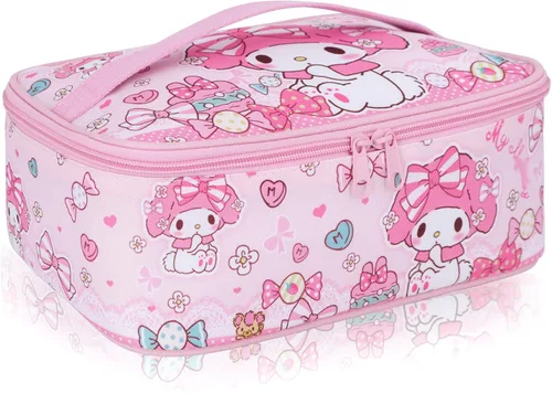 Vista 8 de Roffatide Anime Cinnamoroll - Bolsa de almuerzo con asa aislada, a prueba de fugas, reutilizable, bolsa de almuerzo para el trabajo, picnic Azul