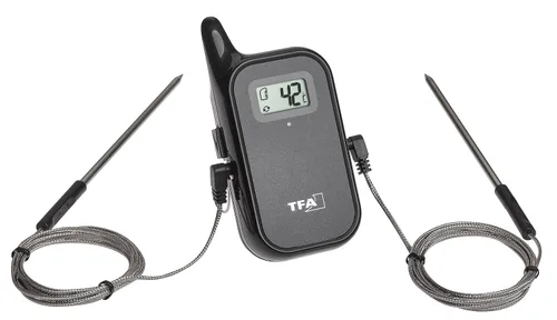 Vista 4 de TFA Dostmann Termómetro inalámbrico para carne de barbacoa Küchen-Chef, 14.1511.01, incluye sonda doble, tipos de carne preprogramados, termómetro