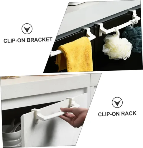 Vista 6 de 4 ganchos de puerta para colgar toallas para colgar en la pared, toallero para cocina, paños de cocina, toallero, toallero para baño, toallero