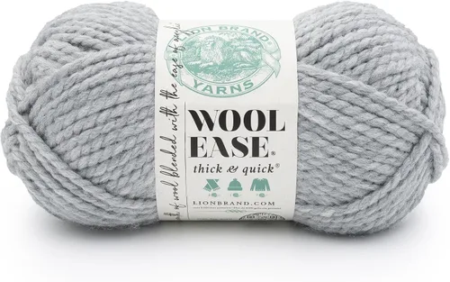 Vista 169 de Lion Brand Yarn - Ovillo de lana Wool-Ease Thick & Quick color fuerza aérea Super Bulky Wool Acrylic Blend Fiber for Soft Hats, Sweaters, Chunky