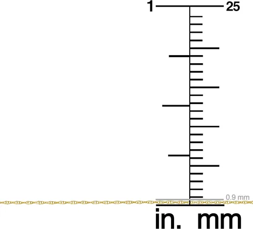 Vista 5 de Kooljewelry 10k Yellow Gold Rope Chain Barely-There Necklace (0.7 mm, 0.9 mm, 1 mm or 1.3 mm) - Thin And Lightweight