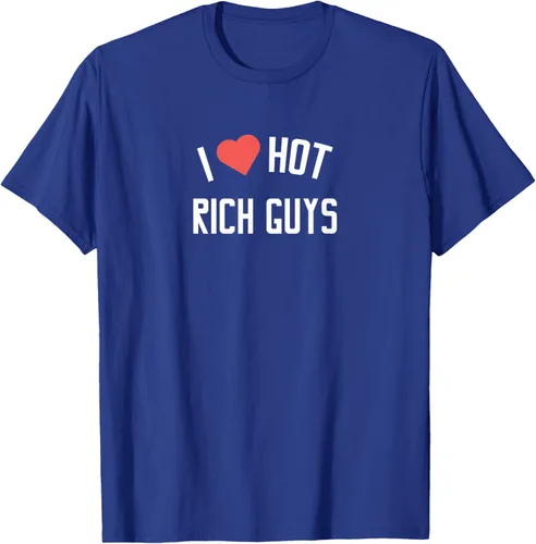 Vista 17 de RICH GUYS - Camiseta con texto en inglés "I LOVE HOT RICH GUYS