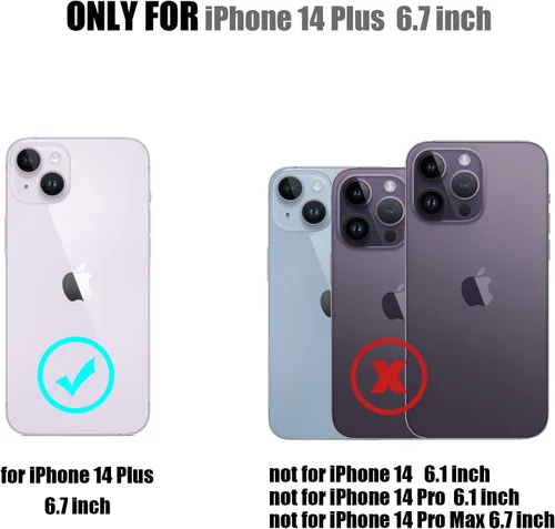 Vista 51 de Nvollnoe - Funda para iPhone 14 con tarjetero [tienda de 5 tarjetas] Negro - Almacenamiento más grande