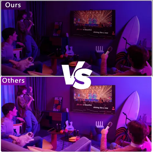 Vista 2 de Barra de luz LED negra de 48 W con control remoto e interruptor, barras de luz negra con enchufe y cable de 6.5 pies, luz negra para fiesta