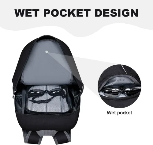 Vista 2 de MIYCOO Mochila - Mochila plegable ultraligera para viajes, campamento, senderismo, mochila plegable impermeable para hombres y mujeres, color negro