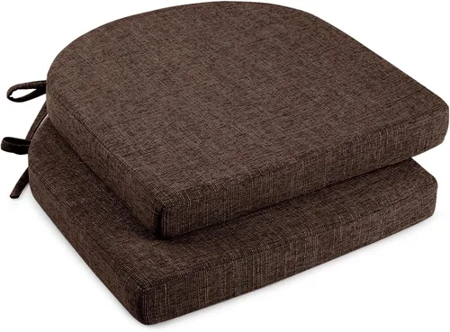 Vista 24 de downluxe Cojines para sillas de interior para sillas de comedor, almohadillas de espuma texturizada suaves y cómodas para sillas de cocina con lazos