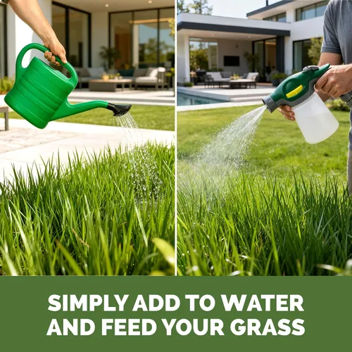 Vista 6 de Fertilizante para césped: fertilizante líquido para césped más verde, césped más grueso y desarrollo de raíces más fuerte, 1 galón