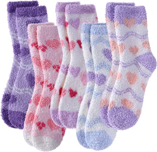 Vista 27 de Calcetines mullidos para mujer, esponjosos, cálidos, tipo pantufla de invierno, de microfibra, suaves, para dormir en casa 1 par Blanco