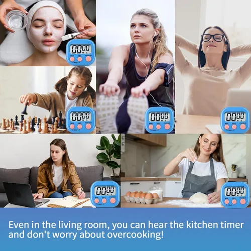 Vista 7 de Paquete de 24 temporizadores digitales de cocina, temporizador digital magnético con pantalla grande, temporizador de cocina con anillo fuerte