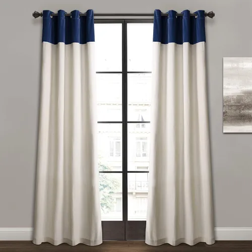 Vista 7 de Lush Decor Milo Linen - Par de paneles de cortinas para ventana, 84 x 52 pulgadas, gris y blanco roto