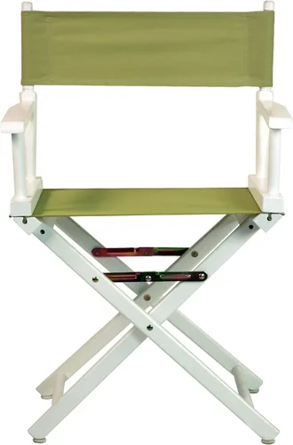 Vista 6 de Casual Home - Silla de director de 18.0 in, marco blanco con lona de verde oliva