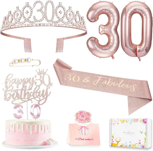 Vista 18 de Decoraciones de cumpleaños número 10 para niña, juego de velas con forma de corona 10º