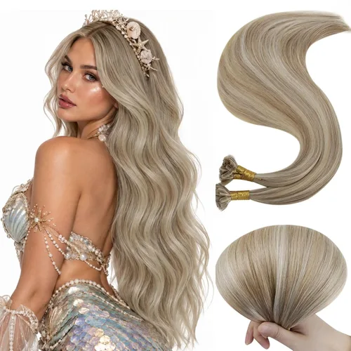 Vista 55 de RUNATURE K Tip - Extensiones de cabello humano real, ombré, pelo corto