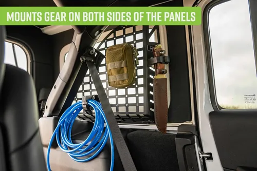 Vista 4 de DV8 Offroad Paneles Molle con bolsillo para ventana trasera para Jeep Wrangler JL 2018-2026 de 4 puertas Soluciones de montaje versátiles