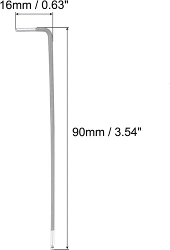 Vista 2 de uxcell Llave de llave hexagonal de extremo de bola de 0.059 in, herramienta de reparación de acero en forma de L brazo largo S2