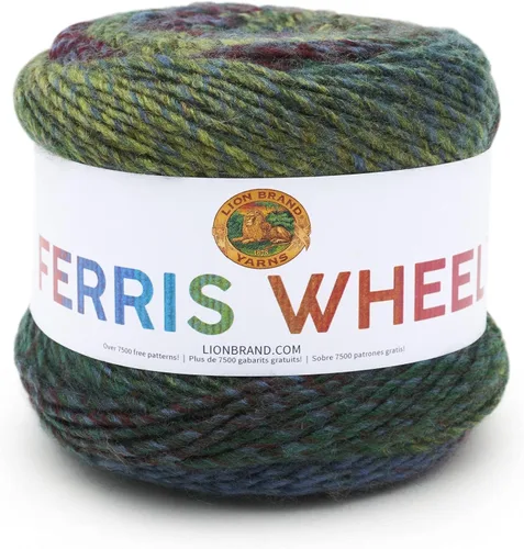 Vista 22 de Lion Brand Yarn, Hilo multicolor en forma de rueda Ferris para tejer, hacer ganchillo y manualidades, Buttercup, paquete de 1