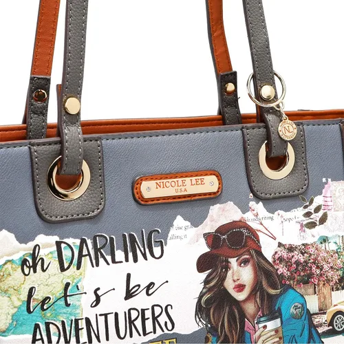 Vista 8 de Nicole Lee Journey of Stephanie - Juego de 3 piezas (bolsa de compras, mini, bolsa), Viaje de Stephanie