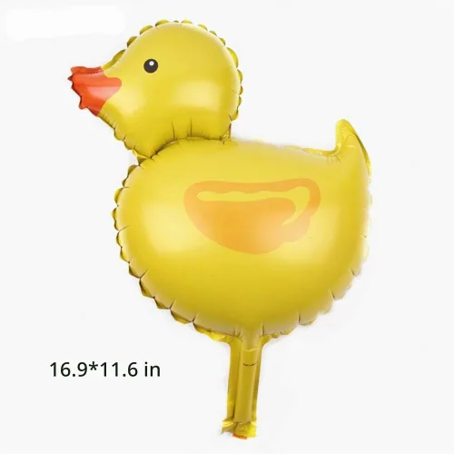 Vista 2 de 20 mini globos de papel de aluminio de pato de 16.9 pulgadas, globos de Mylar para fiesta temática de granja para fiesta de cumpleaños infantil