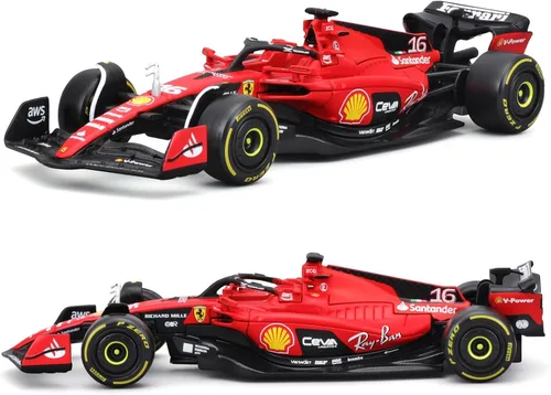 Vista 14 de 1/43 F1 2023 SF23 16# Charles Leclerc Scuderia SF23 55# Carlos Sainz aleación coche fundido a presión modelo modelo regalo (1/43 SF23 Monza #16)