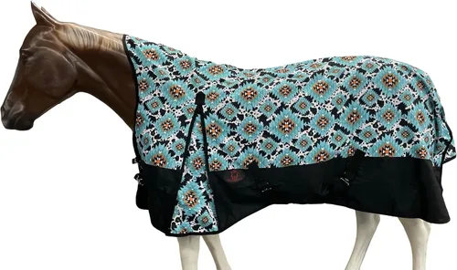 Vista 5 de Sábana de lluvia para caballo de 1200 denier (impermeable/transpirable y a prueba de viento), sábana impermeable transpirable para caballo