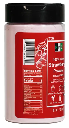Vista 2 de NPG - Polvo de fresa liofilizado de 7 onzas, polvo de frutas de fresas puras para saborizar y colorear alimentos, batidos, bebidas, pasteles, puré