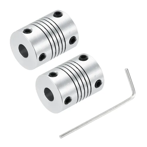 Vista 12 de uxcell 4 piezas de acoplamiento de eje de aleación de aluminio de 0.157 in a 0.157 in, acoplador flexible L25xD19, conector de junta de motor paso a