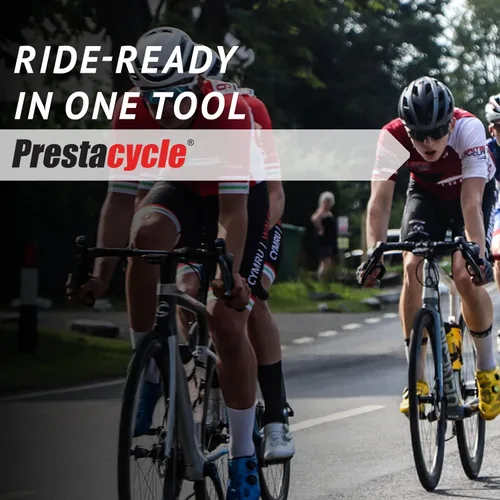 Vista 6 de Prestacycle Prestaratchet GO 5 en 1 Kit de herramientas múltiples para bicicleta, llave de trinquete, palanca de neumáticos, removedor de eslabones