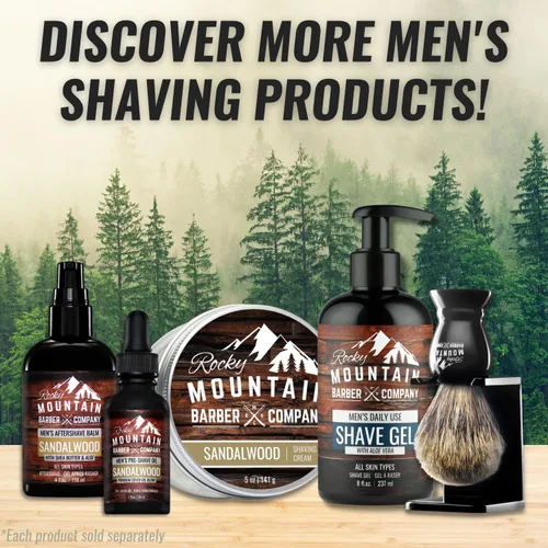 Vista 7 de Rocky Mountain Barber Company - Crema de afeitar para hombre, aroma de barbería, espuma gruesa para afeitado tradicional y con cartucho, lata de 5