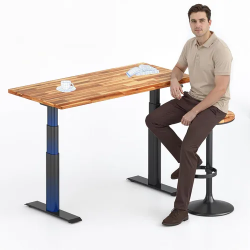 Vista 32 de FLEXISPOT E8 Premium North American - Escritorio de pie de nogal negro