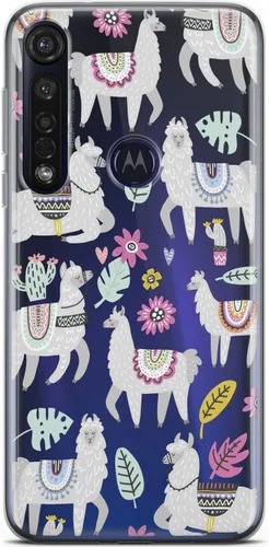 Vista 5 de Mertak Funda para teléfono compatible con Motorola Edge + Moto G9 G8 Plus G7 Play Power Z4 diseño Sea Red TPU Flexible Silicona Delgada Animal Crab