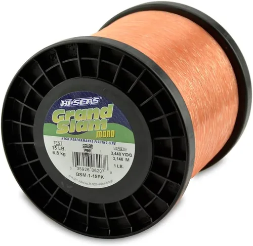 Vista 57 de Sedal de Pesca de Monofilamento HI-SEAS Grand Slam - Fuerte y Resistente a la Abrasión en Transparente, Rosa, Verde, Azul Ahumado, Amarillo Amarillo
