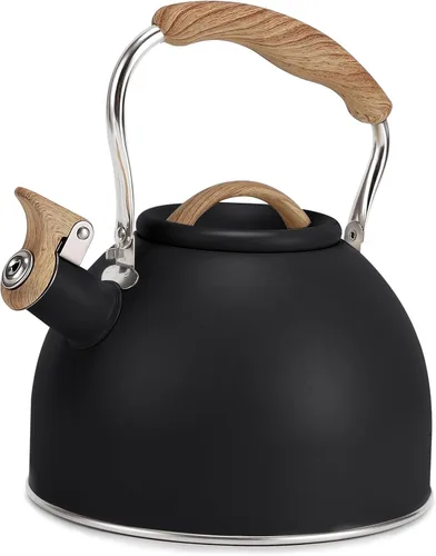 Vista 11 de Tetera, Vegoran Tetera Silbante de 100 OZ / 3 Litros, Teteras para Estufa de Acero Inoxidable Grado Alimenticio con Mango Plegable