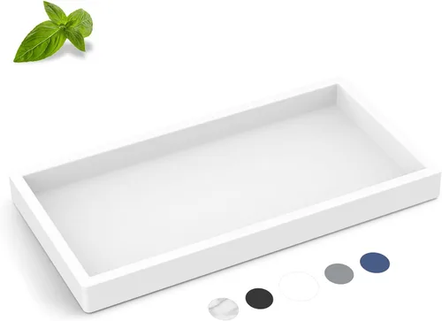 Vista 17 de Bandeja de baño de silicona, bandeja de baño pequeña negra a prueba de roturas, bandejas de tocador duraderas de silicona de alta calidad para Negro