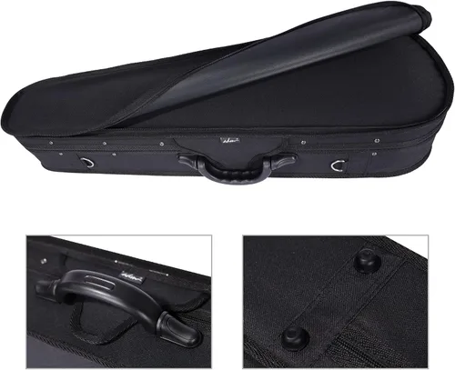 Vista 6 de Estuche básico, profesional, rígido, liviano, con forma triangular, para violín, de la marca ADM , Talla full