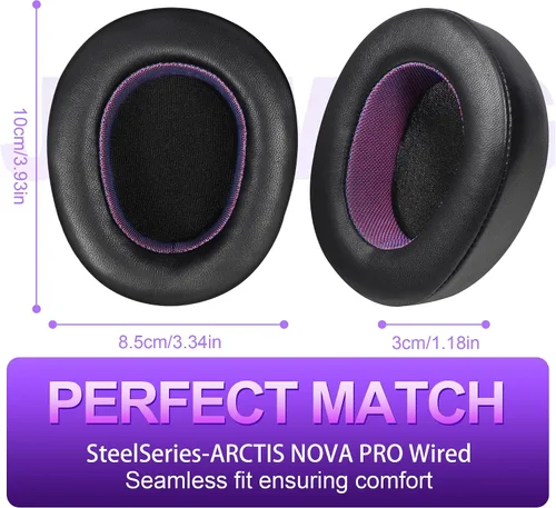 Vista 4 de Almohadillas de repuesto para STEELSERIES ARCTIS NOVA PRO (con cable) - Almohadillas duraderas de piel de oveja