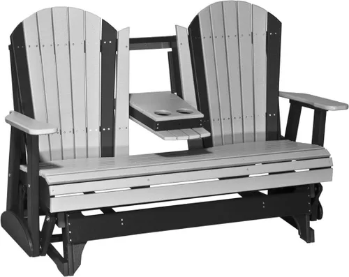 Vista 28 de LuxCraft Deslizador Adirondack de 5 pies con consola plegable (Premium - Caoba antigua)