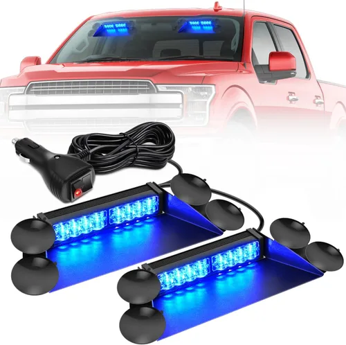 Vista 26 de Nilight 16LED Amber Dash Strobe Light Cigarette Lighter Plug Ámbar