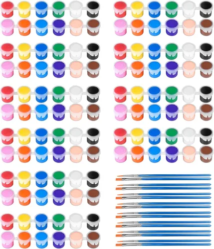 Vista 8 de Juego de 2 mini pintura acrílica, 12 colores, tiras de pintura acrílica para adultos, kit de pintura de 28 piezas, almacenamiento de tiras