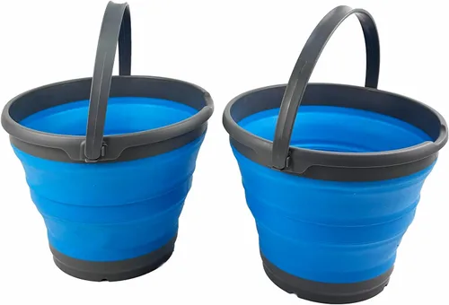 Vista 12 de SAMMART Cubo de plástico plegable de 10 L (2.6 galones), bañera redonda plegable, cubo de agua portátil para pesca, bote de agua para exteriores