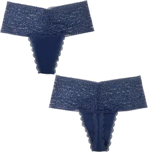 Vista 4 de Ropa interior posparto de cintura alta y bragas de maternidad para mujer tanga de algodón de encaje retro